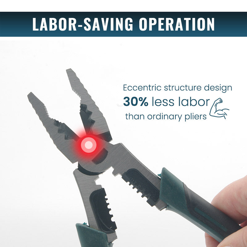 Heavy Duty Multi-Function Wire Pliers – Cut, Strip, Grip & Twist | 30% Less Effort CR-V Steel Tool