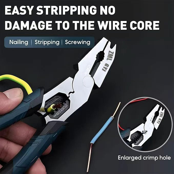 8-in-1 Multi-Function Wire Pliers — Cut, Strip, Crimp & Grip with One Compact Tool